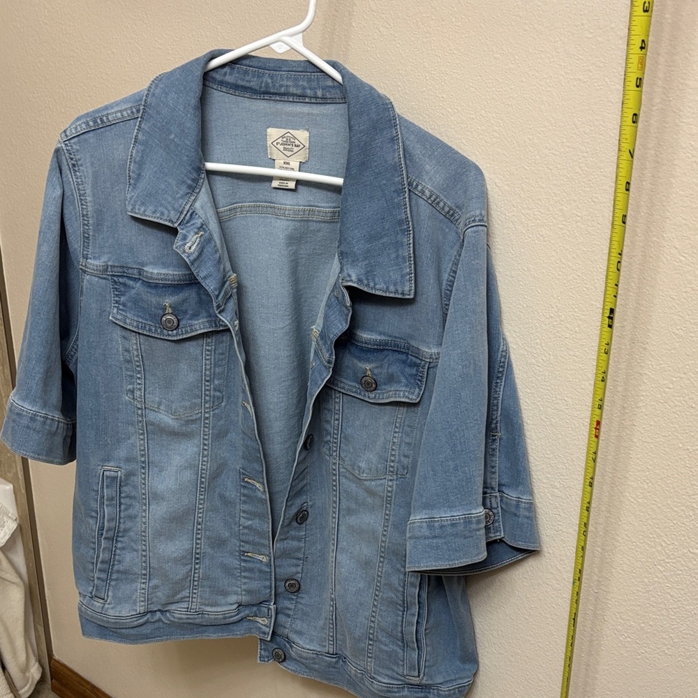 St. John's Bay Light Blue Short-Sleeve Denim Jacket